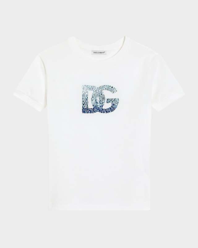 Girl's Embellished Interlocked Logo-Print T-Shirt, Size 8-14